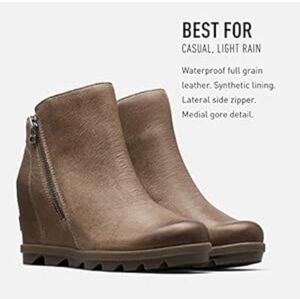Sorel Women Ankle Leather Joan of Arctic Hidden Boots shoes sz 6.5